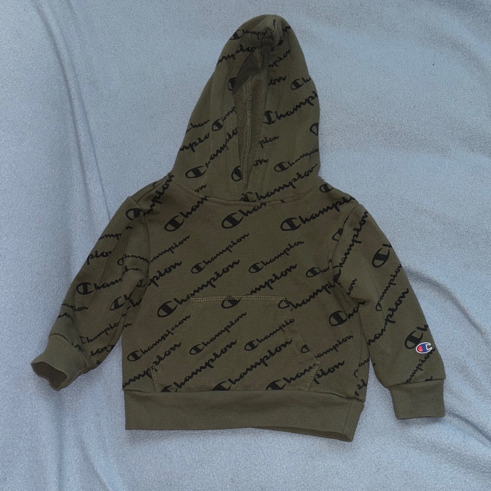 Champion Kids Green Logo Hoodie